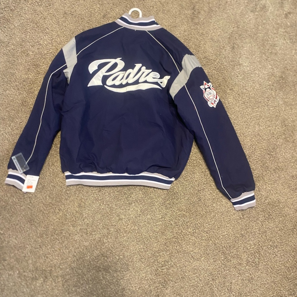 Navy Blue Varsity Jacket With Patch - image 2